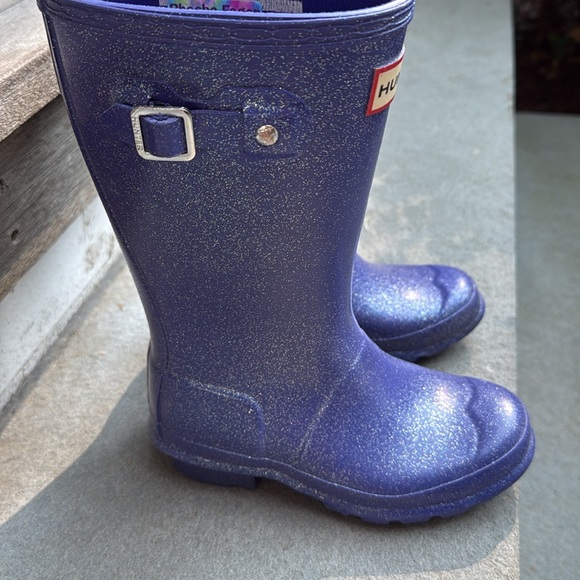 Purple Glitter Hunter Boots Size 13 - Picture 3 of 3